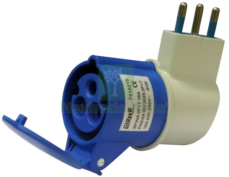 10PZ ADATTATORE INDUSTRIALE CEE spina civile/presa industriale 2P+T — Interruttori e prese — rif. FERX.VIT27747 10PZ ADATTATORE INDUSTRIALE CEE spina civile/presa industriale 2P+T — Interruttori e prese — rif. FERX.VIT27747