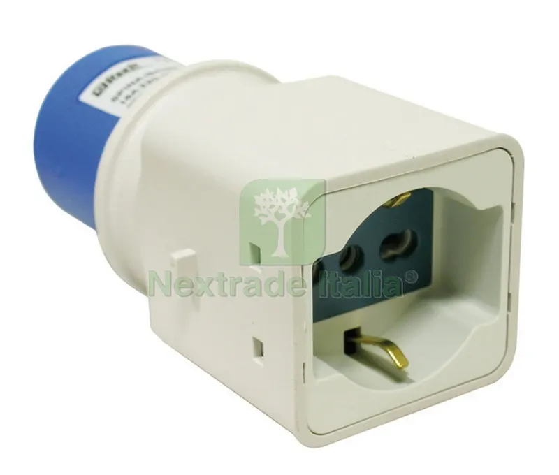 10PZ ADATTATORE INDUSTRIALE CEE spina industriale/schuko 2P+T — Interruttori e prese — rif. FERX.VIT26437