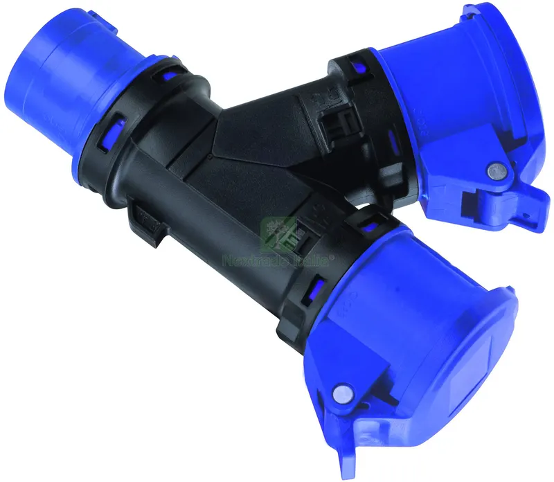 Adattatore Industriale a 2 VIE 1001602 spina 2P+T 16A 2 prese 2P+T 16A 230V - IP54 — Interruttori e prese — rif. FERX.VIT56938 Adattatore Industriale a 2 VIE 1001602 spina 2P+T 16A 2 prese 2P+T 16A 230V - IP54 — Interruttori e prese — rif. FERX.VIT56938