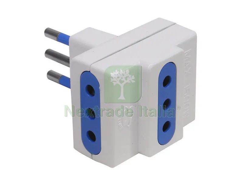 20PZ Adattatore Triplo in Blister 2P+T spina 10A/3 prese 10A — Interruttori e prese — rif. FERX.VIT35593