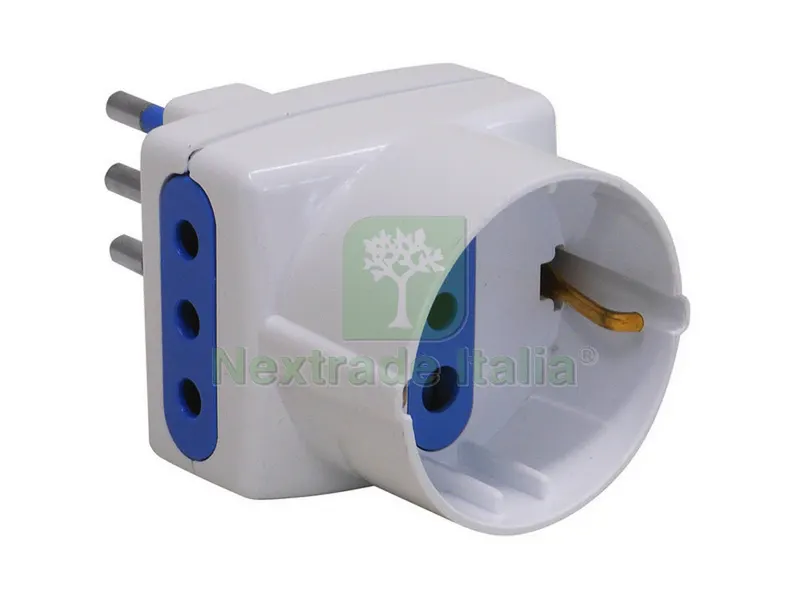 20PZ Adattatore Triplo in Blister 2P+T spina 10A/2 prese 10A+schuko — Interruttori e prese — rif. FERX.VIT35595 20PZ Adattatore Triplo in Blister 2P+T spina 10A/2 prese 10A+schuko — Interruttori e prese — rif. FERX.VIT35595