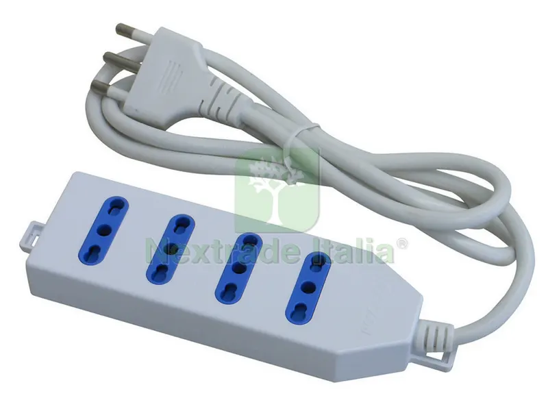 MULTIPRESA IN BLISTER 4 posti 2P+T 10/16A — Interruttori e prese — rif. FERX.VIT35599