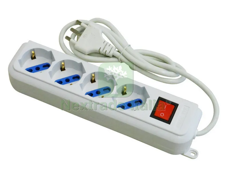MULTIPRESA CON INTERRUTTORE IN BLISTER 4 posti 2P+T 10/16A schuko — Interruttori e prese — rif. FERX.VIT35601 MULTIPRESA CON INTERRUTTORE IN BLISTER 4 posti 2P+T 10/16A schuko — Interruttori e prese — rif. FERX.VIT35601