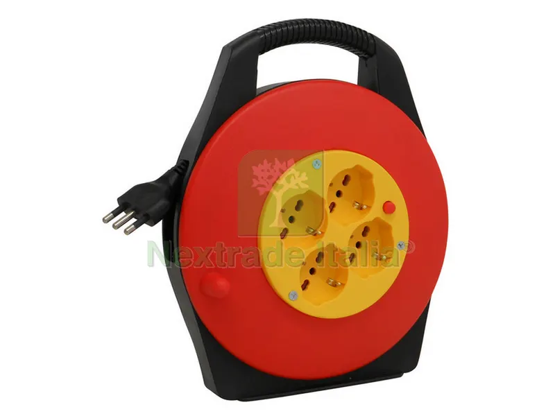 AVVOLGICAVO ELETTRICO cavo mt. 5 spina 16A/4 prese 10/16A schuko — Cavi e fili — rif. FERX.VIT35803