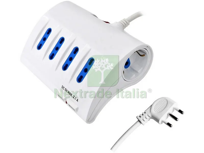 MULTIPRESA SCRIVANIA INTERRUTTORE 6 posti 4 bipasso + 2 schuko + 2 — Interruttori e prese — rif. FERX.VIT51550