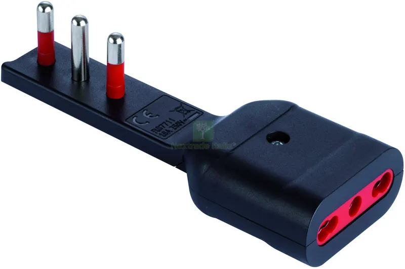 ADATTATORE ULTRA PIATTO 16Ah 2P+T - Presa 16 Ah Col. Nero — Interruttori e prese — rif. FERX.VIT56989 ADATTATORE ULTRA PIATTO 16Ah 2P+T - Presa 16 Ah Col. Nero — Interruttori e prese — rif. FERX.VIT56989