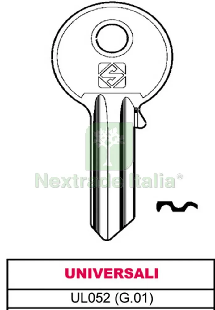 100PZ Chiave ASC UL052 (G.VAB 0) Universale — Serrature e cilindri — rif. FERX.VIT4916