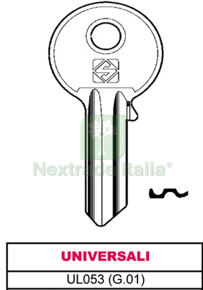 100PZ Chiave ASC UL053 (G.VAB 0) Universale — Serrature e cilindri — rif. FERX.VIT4917