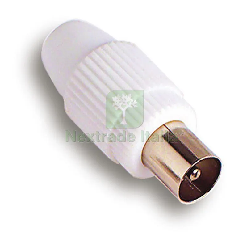 10PZ SPINA COASSIALE TV Ø mm. 9,5 per cavo Ø max mm.7 — Interruttori e prese — rif. FERX.VIT12998 10PZ SPINA COASSIALE TV Ø mm. 9,5 per cavo Ø max mm.7 — Interruttori e prese — rif. FERX.VIT12998