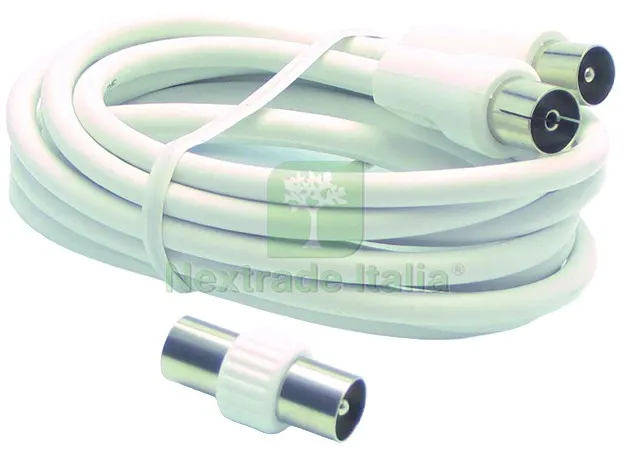 10PZ PROLUNGA COASSIALE TV mt. 1,5 con adattatore — Interruttori e prese — rif. FERX.VIT56977 10PZ PROLUNGA COASSIALE TV mt. 1,5 con adattatore — Interruttori e prese — rif. FERX.VIT56977