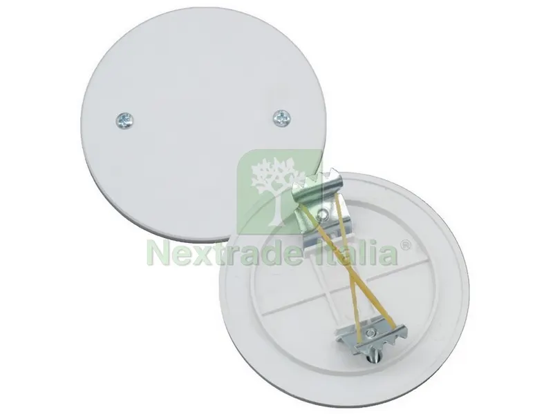 50PZ COPERCHIO CON GRAFFE PER CASSETTA DA INCASSO TONDA Ø 65 mm — Casalinghi e organizzazione — rif. FERX.VIT50290 50PZ COPERCHIO CON GRAFFE PER CASSETTA DA INCASSO TONDA Ø 65 mm — Casalinghi e organizzazione — rif. FERX.VIT50290