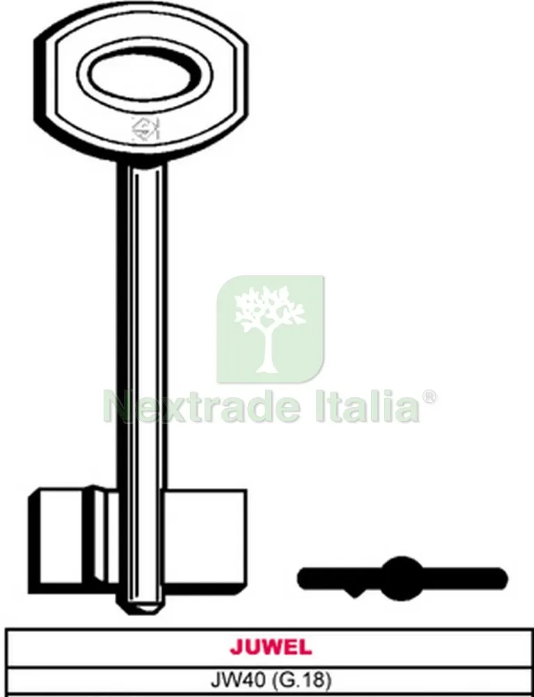 5PZ CHIAVE A DOPPIA MAPPA JW40 (G.VAS 5) JUWEL — Chiavi grezze e duplicati — rif. FERX.VIT6184