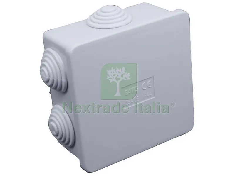 SCATOLA STAGNA DI DERIVAZIONE CON PASSACAVI IP44 mm. 80x80x40 h — Minuteria metallica — rif. FERX.VIT50307 SCATOLA STAGNA DI DERIVAZIONE CON PASSACAVI IP44 mm. 80x80x40 h — Minuteria metallica — rif. FERX.VIT50307