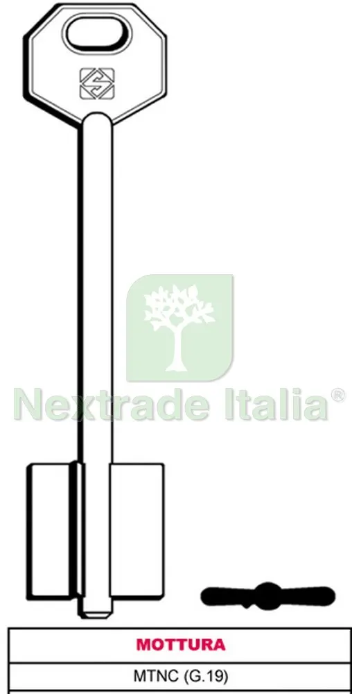 5PZ Chiave a Doppia Mappa Mtnc (G.VAT 0) Mottura — Chiavi grezze e duplicati — rif. FERX.VIT30351