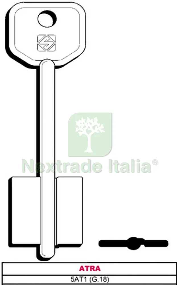 5PZ CHIAVE A DOPPIA MAPPA 5AT1 (G.VAS 5) ATRA — Chiavi grezze e duplicati — rif. FERX.VIT23339