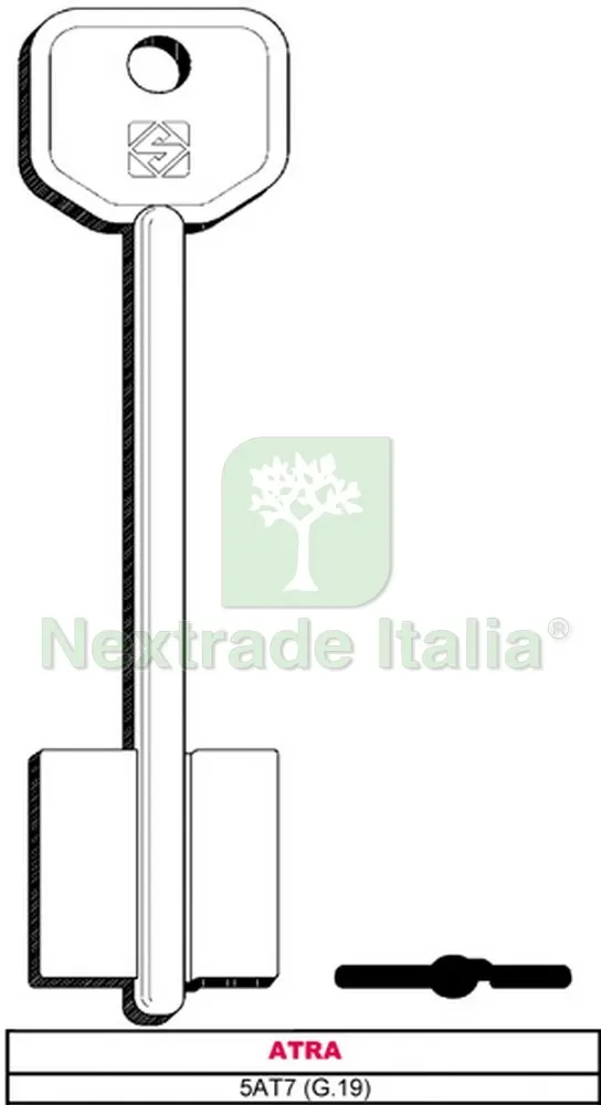 5PZ CHIAVE A DOPPIA MAPPA 5AT7 (G.VAT 0) ATRA — Chiavi grezze e duplicati — rif. FERX.VIT28368