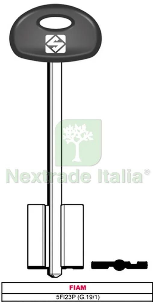 5PZ CHIAVE A DOPPIA MAPPA 5FI23P (G.VAT 1) FIAM — Chiavi grezze e duplicati — rif. FERX.VIT28566
