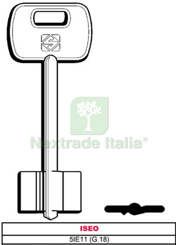 5PZ CHIAVE A DOPPIA MAPPA 5IE11 (G.VAS 0) ISEO — Chiavi grezze e duplicati — rif. FERX.VIT26626