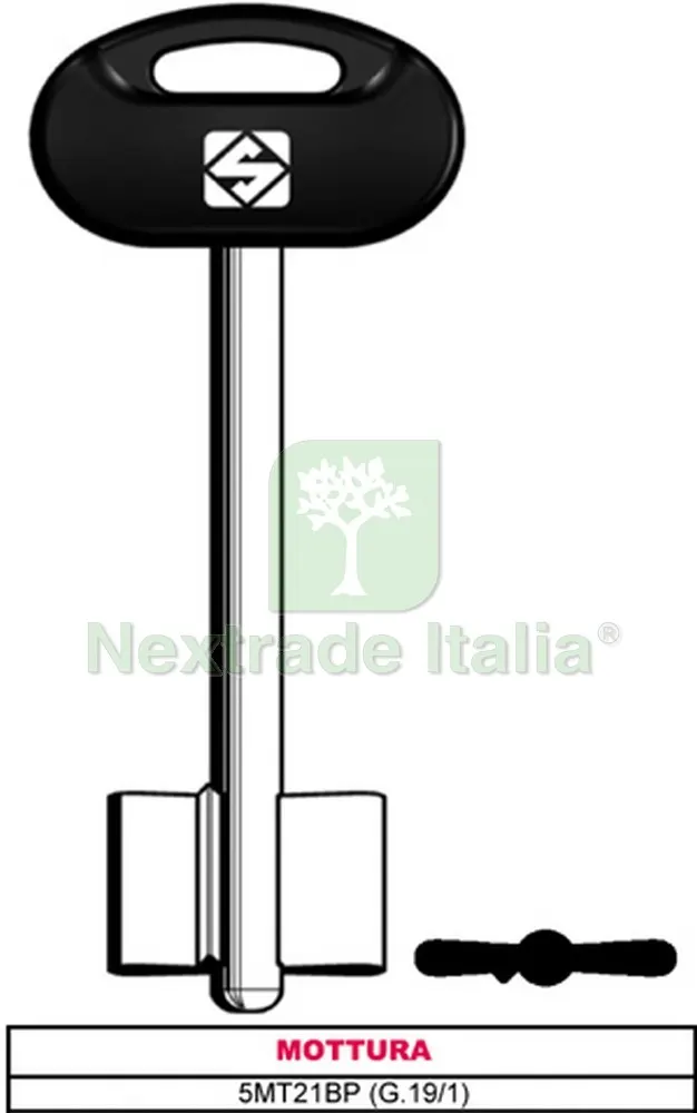 5PZ CHIAVE A DOPPIA MAPPA 5MT21BP (G.VAT 1) MOTTURA — Chiavi grezze e duplicati — rif. FERX.VIT28564