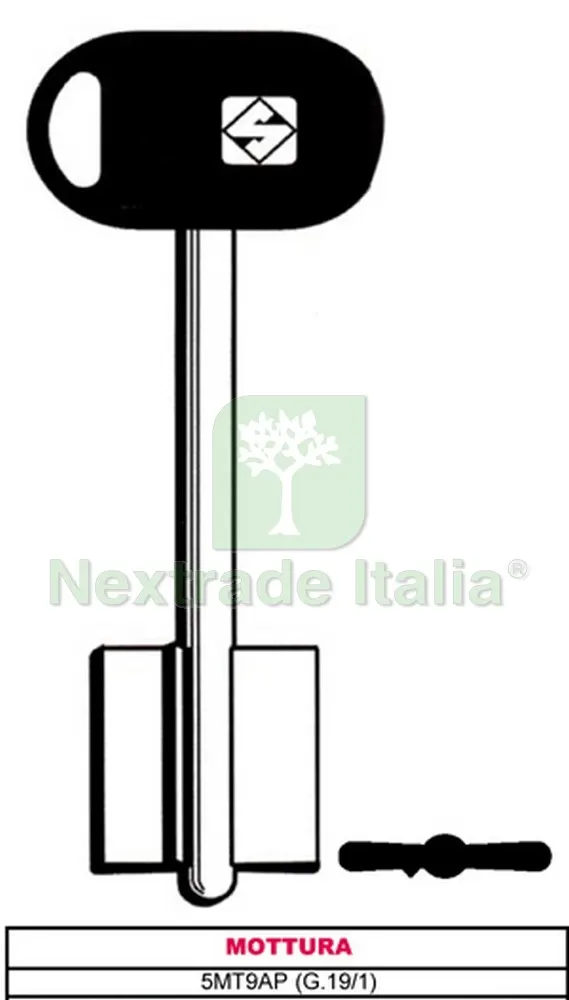 5PZ CHIAVE A DOPPIA MAPPA 5MT9BP (G.VAT 6) MOTTURA — Chiavi grezze e duplicati — rif. FERX.VIT26625