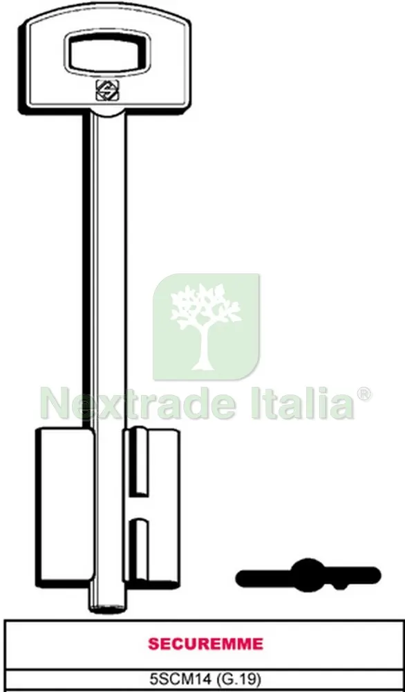 5PZ CHIAVE A DOPPIA MAPPA 5SCM14 (G.VAT 0) SECUREMME — Chiavi grezze e duplicati — rif. FERX.VIT28605