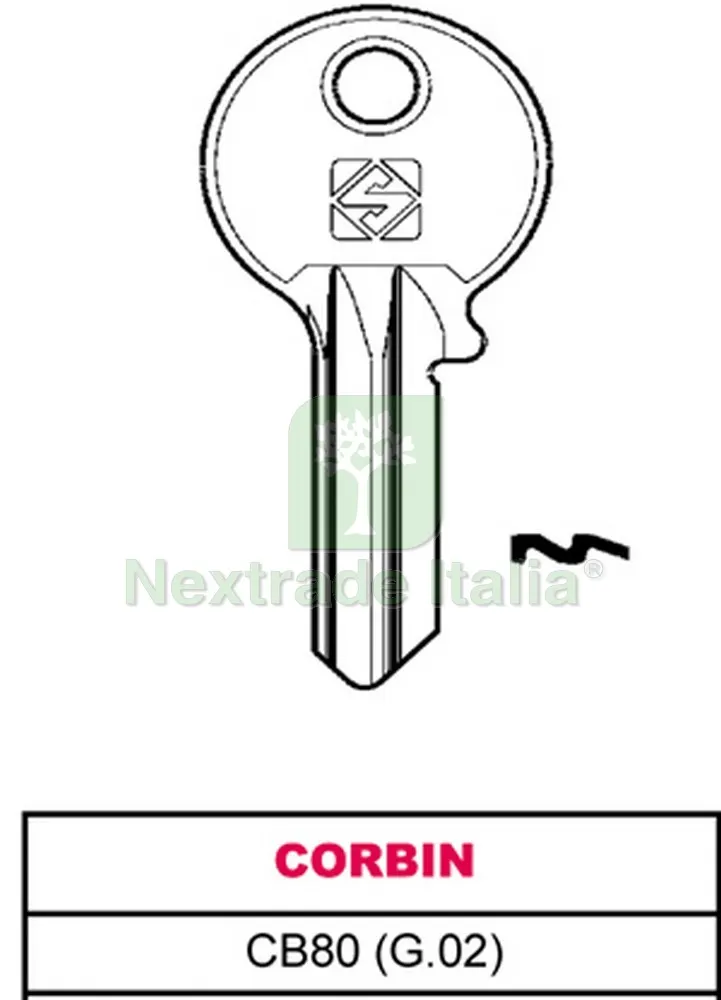 20PZ Chiave Ottone CB80 (G.VAC 0) Corbin — Serrature e cilindri — rif. FERX.VIT17213