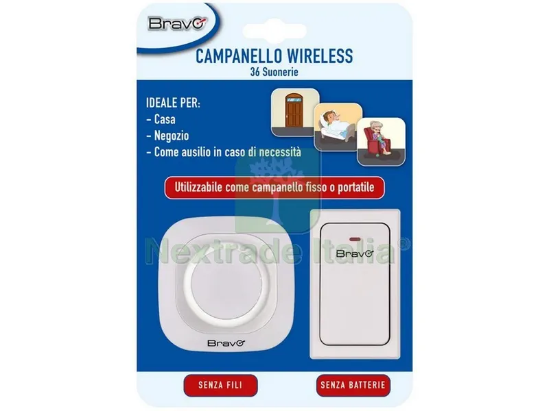 CAMPANELLO WIRELESS CINETICO PLUG IN V2 — Ferramenta porte e finestre — rif. FERX.VIT55474 — foto 2