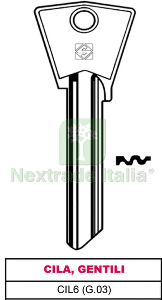 10PZ Chiave Ottone CIL6 (G.VAD 0) Cila, Gentili — Serrature e cilindri — rif. FERX.VIT30329