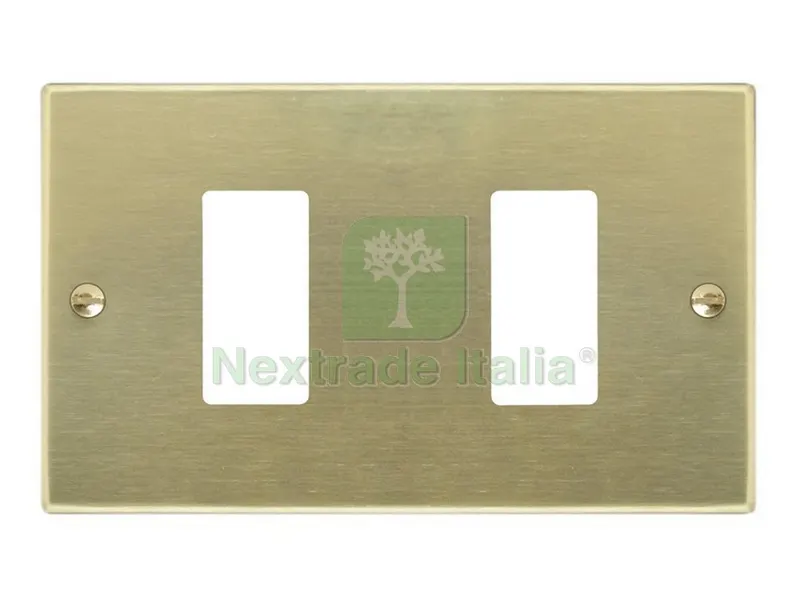 50PZ PLACCA IN ALLUMINIO col. Champagne 2 posti — Interruttori e prese — rif. FERX.VIT23525 50PZ PLACCA IN ALLUMINIO col. Champagne 2 posti — Interruttori e prese — rif. FERX.VIT23525