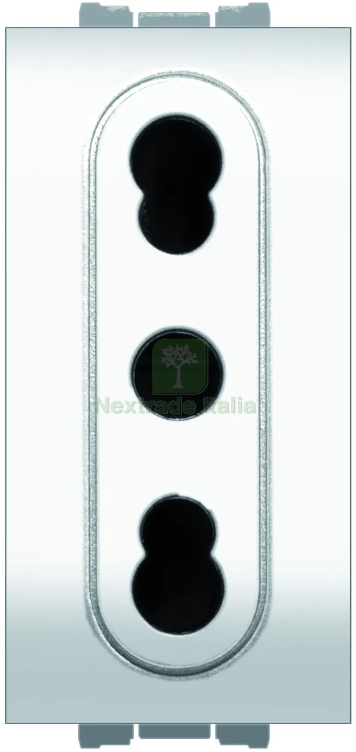 20PZ PRESA BIVALENTE DI SICUREZZA 2P+T 10-16A Col. Bianco — Interruttori e prese — rif. FERX.VIT58139 20PZ PRESA BIVALENTE DI SICUREZZA 2P+T 10-16A Col. Bianco — Interruttori e prese — rif. FERX.VIT58139