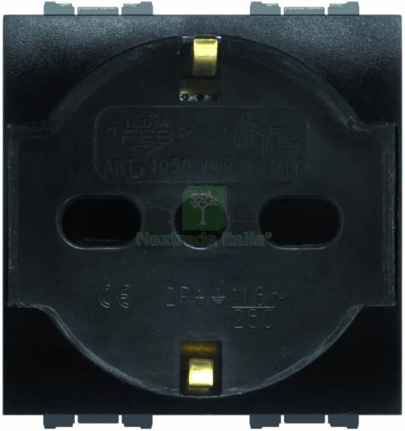 10PZ Presa di Sicurezza Unel Bipasso 2P+T 10-16A Col. Antracite — Illuminazione — rif. FERX.VIT58140