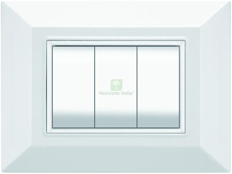 PLACCA PLAIN Col. Bianco 3 posti — Interruttori e prese — rif. FERX.VIT58173