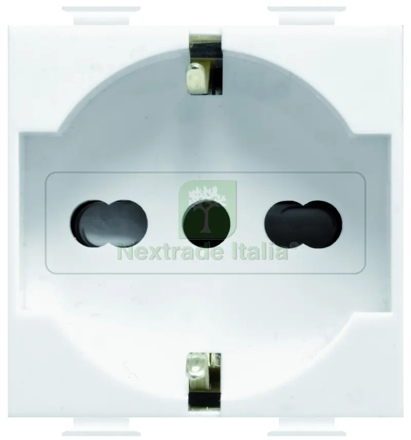 10PZ PRESA DI SICUREZZA UNEL BIPASSO 2P+T 10-16A FIT per BTicino Matix Col. Bianco — Illuminazione — rif. FERX.VIT58521 10PZ PRESA DI SICUREZZA UNEL BIPASSO 2P+T 10-16A FIT per BTicino Matix Col. Bianco — Illuminazione — rif. FERX.VIT58521