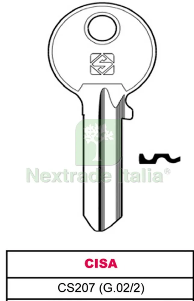 20PZ Chiave Ottone CS207 (G.VAC 2) Cisa — Serrature e cilindri — rif. FERX.VIT11663