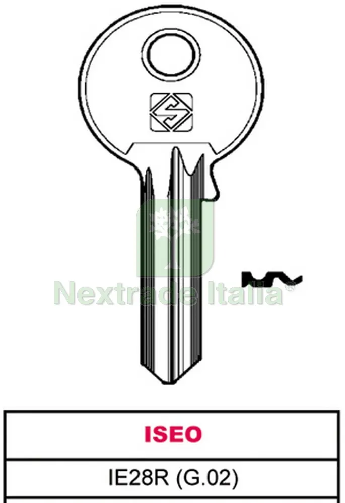 20PZ CHIAVE OTTONE IE28R (G.VAC 0) ISEO — Serrature e cilindri — rif. FERX.VIT28572