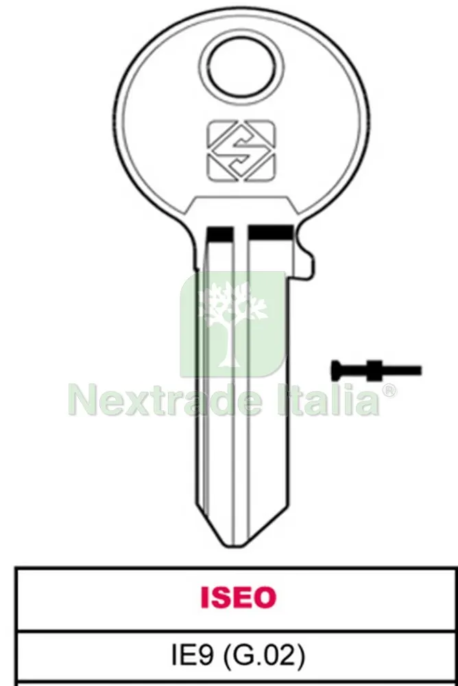 20PZ CHIAVE OTTONE IE9 (G.VAC 0) ISEO — Serrature e cilindri — rif. FERX.VIT15579
