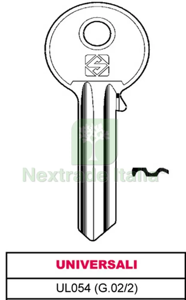 100PZ CHIAVE OTTONE UL054 (G.VAC 2) UNIVERSALE — Serrature e cilindri — rif. FERX.VIT11747