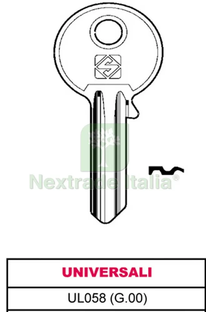 100PZ Chiave Ottone UL058 (G.VAB 0) Universale — Serrature e cilindri — rif. FERX.VIT11719