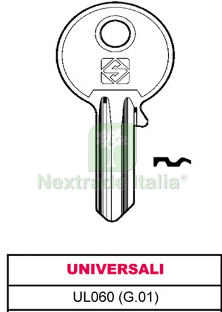 100PZ CHIAVE OTTONE UL060 (G.VAB 0) UNIVERSALE — Serrature e cilindri — rif. FERX.VIT11838