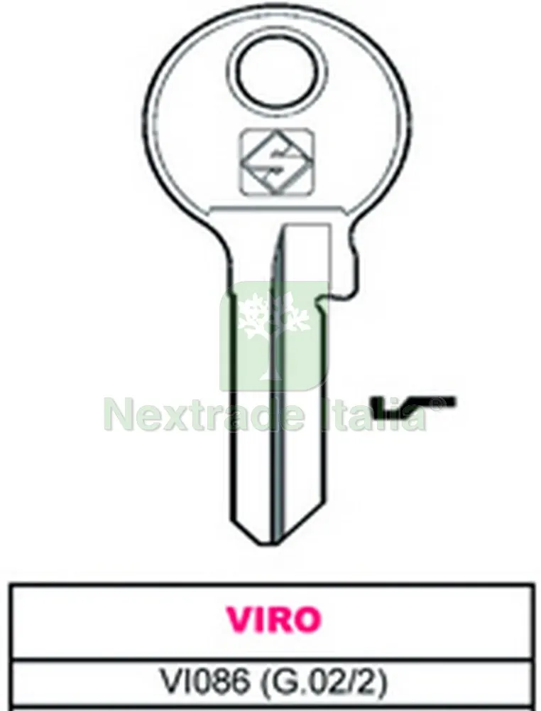 50PZ CHIAVE OTTONE VI086 (G.VAC 2) VIRO — Serrature e cilindri — rif. FERX.VIT11894