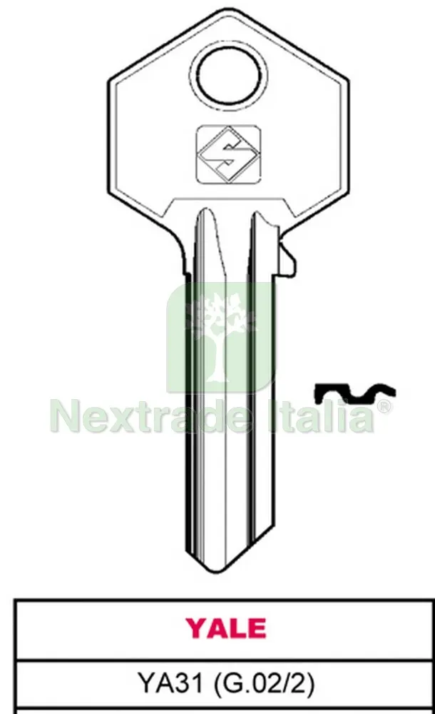 100PZ CHIAVE OTTONE YA31 (G.VAC 2) YALE — Serrature e cilindri — rif. FERX.VIT11681 100PZ CHIAVE OTTONE YA31 (G.VAC 2) YALE — Serrature e cilindri — rif. FERX.VIT11681