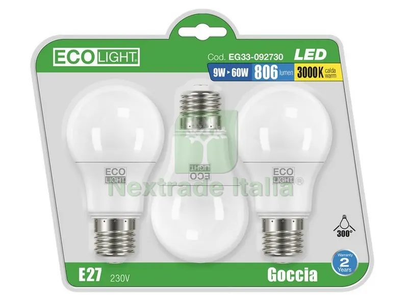 20CF Lampada a LED Goccia E27 Blister 3 PZ. luce calda 15 W — Illuminazione — rif. FERX.VIT44167