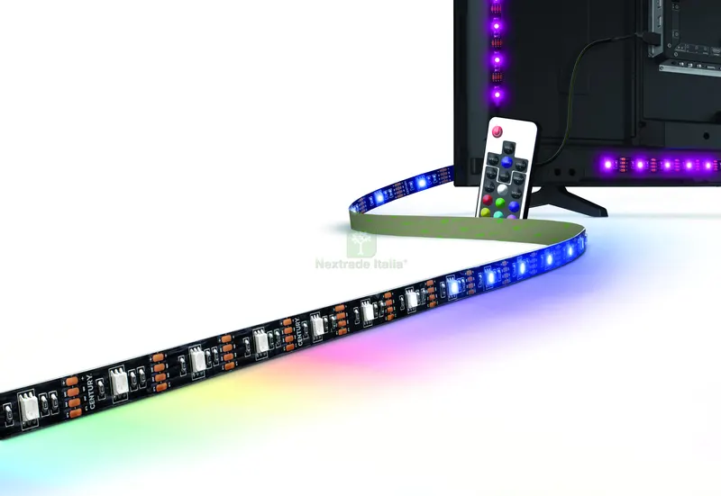 Strisce Strip LED USB RGB Con Telecomando RF TV-75 1,33 W/m - 30 Led/m - 60 Lm — Illuminazione — rif. FERX.VIT57083 Strisce Strip LED USB RGB Con Telecomando RF TV-75 1,33 W/m - 30 Led/m - 60 Lm — Illuminazione — rif. FERX.VIT57083