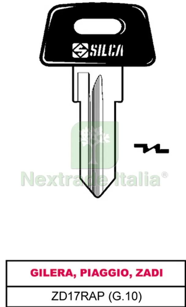 5PZ Chiave per Auto ASC ZD17RAP (G.VAK 0) Gilera, Piaggio, Zadi — Serrature e cilindri — rif. FERX.VIT6725