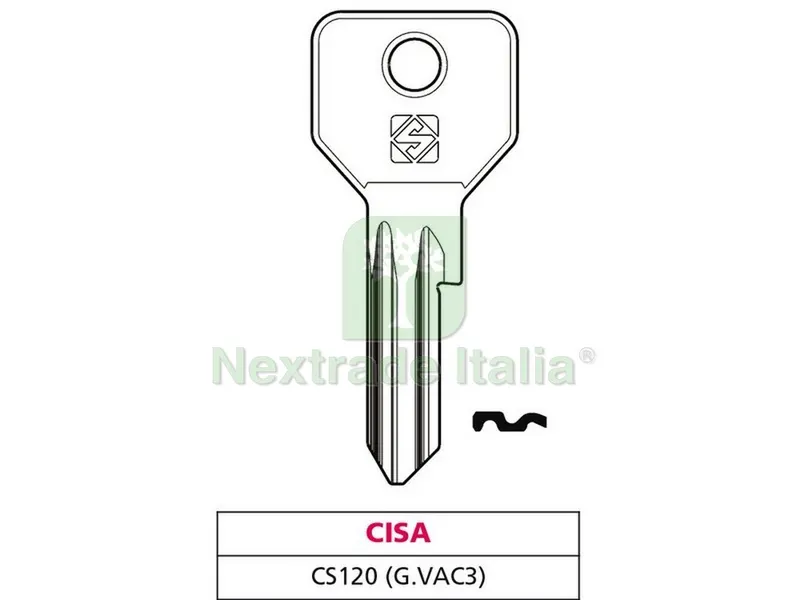 10PZ Chiave ASC CS120 (G. VAC 3) Cisa — Serrature e cilindri — rif. FERX.VIT47561