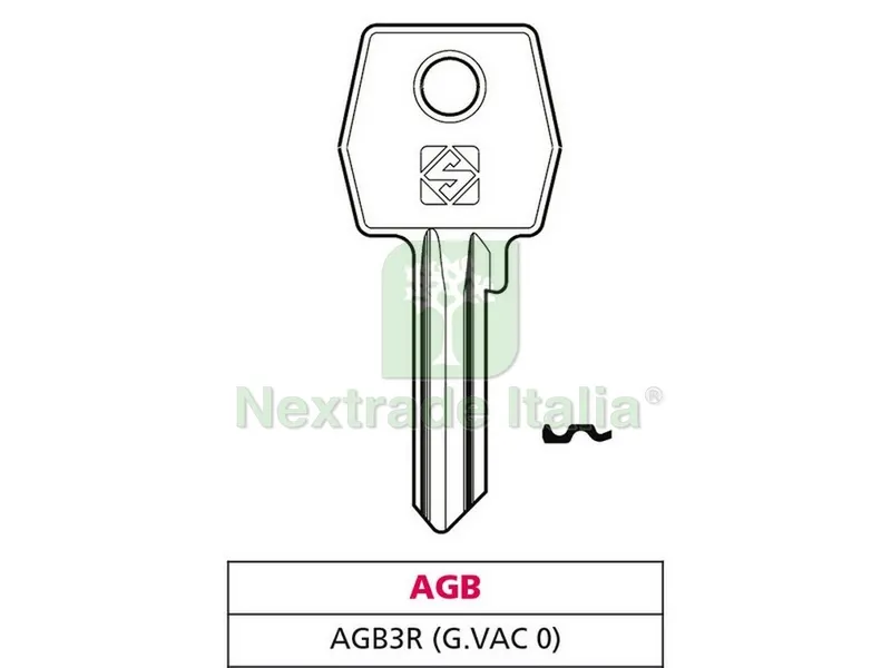 20PZ Chiave Ottone AGB3R (G. VAC 0) AGB — Serrature e cilindri — rif. FERX.VIT47594