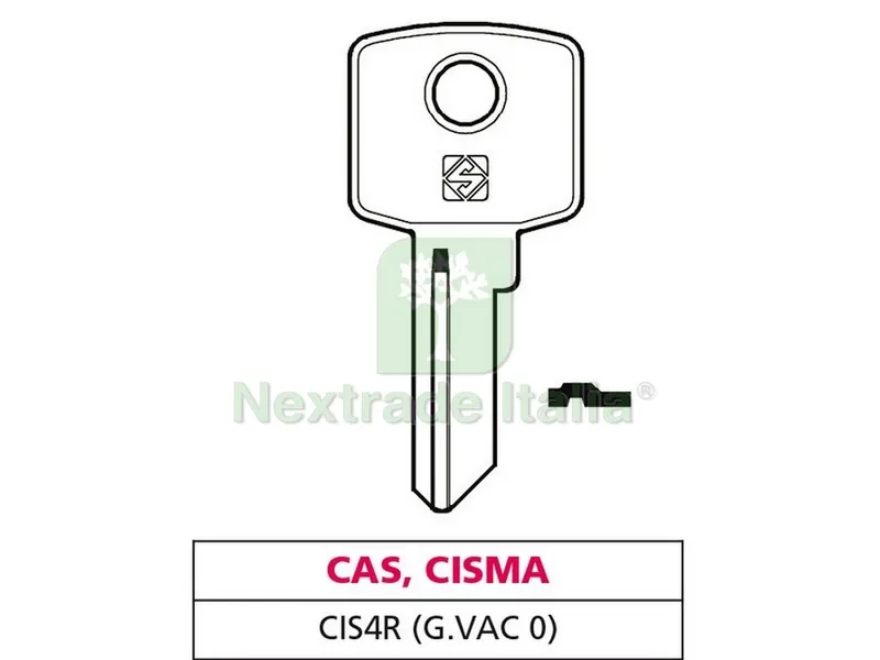 20PZ Chiave Ottone CIS4R (G. VAC 0) CAS-Cisma — Serrature e cilindri — rif. FERX.VIT47600