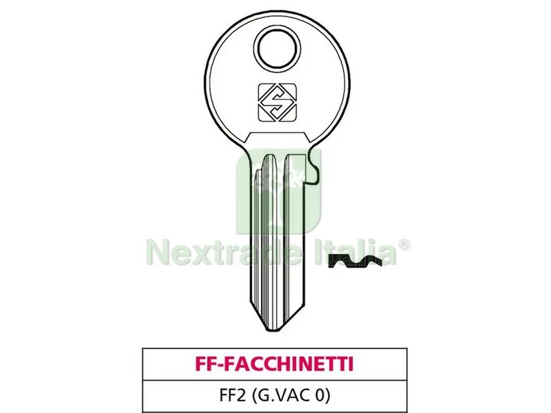 20PZ Chiave Ottone FF2 (G. VAC 0) FF-Facchinetti — Ferramenta per legno e mobili — rif. FERX.VIT47558