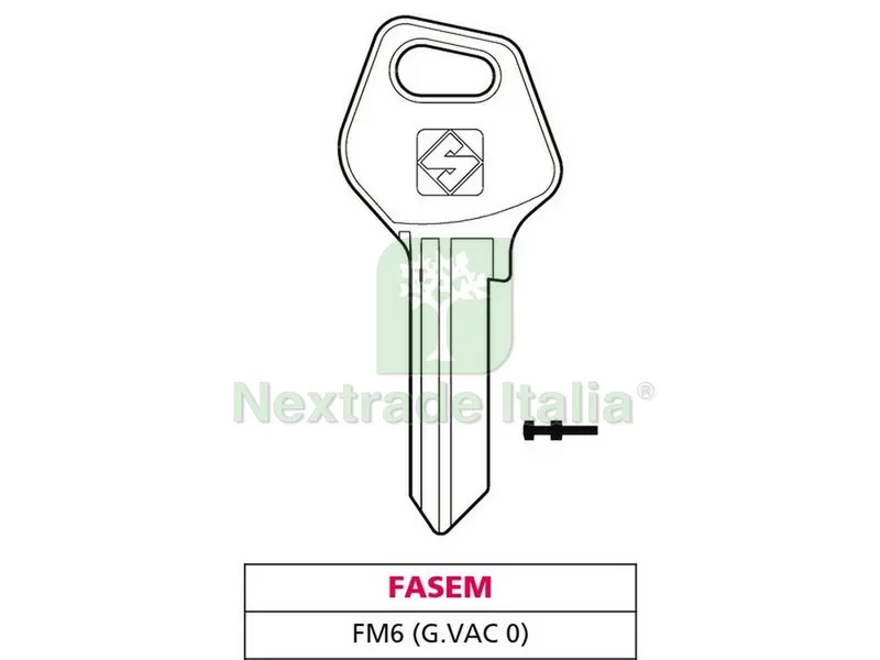 20PZ Chiave Ottone FM6 (G. VAC 0) Fasem — Ferramenta per legno e mobili — rif. FERX.VIT47567