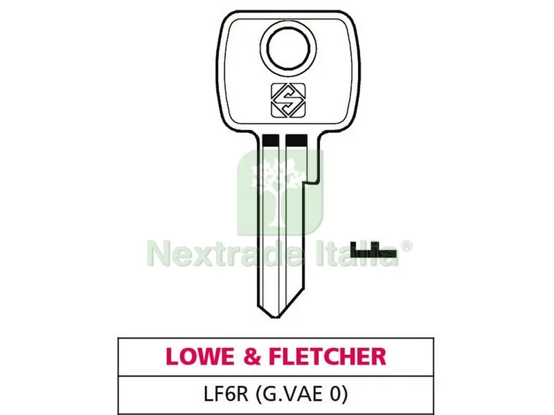 10PZ CHIAVE OTTONE LF6R (G. VAE 0) LOWE & FLETCHER — Ferramenta per legno e mobili — rif. FERX.VIT47610